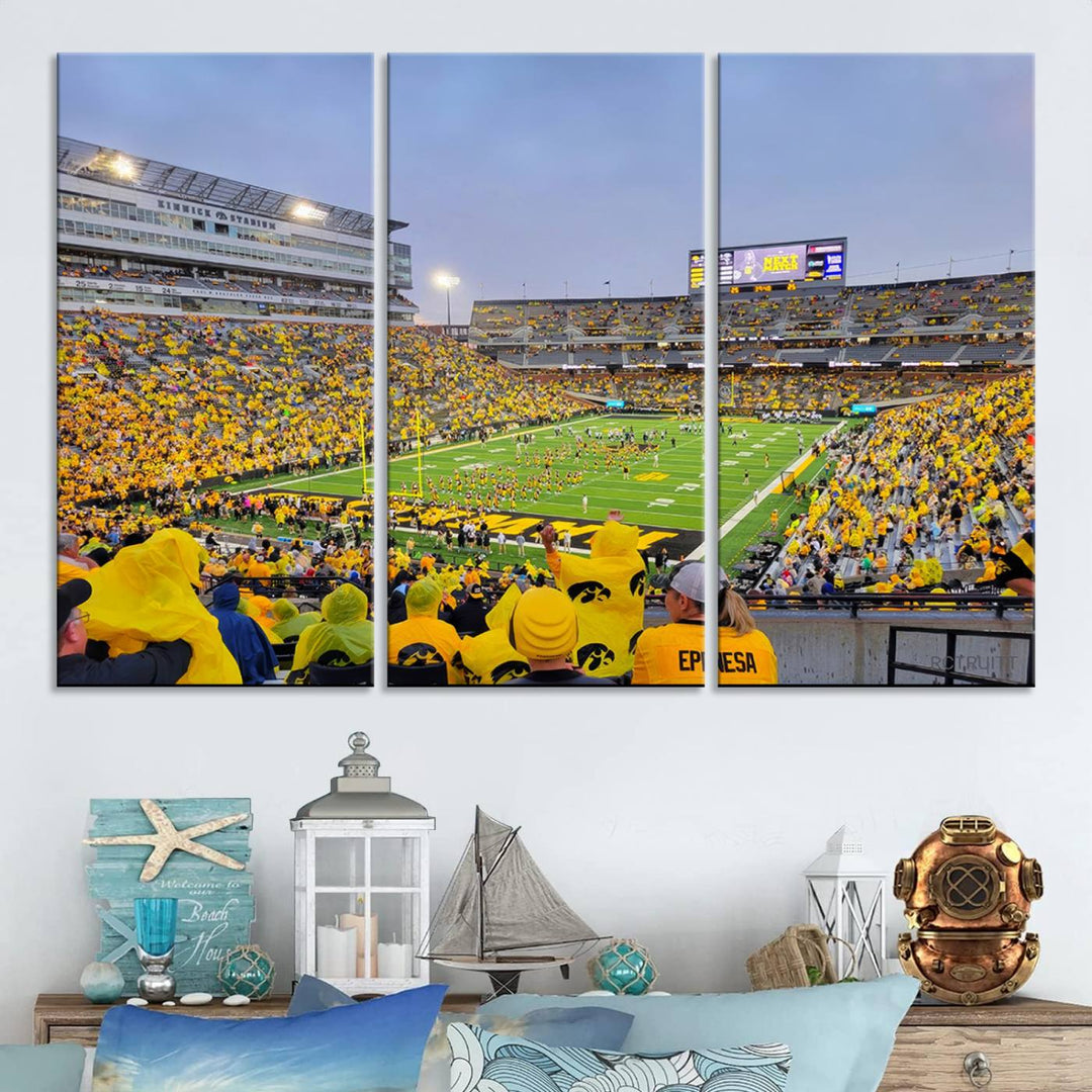 Iowa University Hawkeyes Football Team Print - Iowa City Kinnick Stadium Wall Art Canvas Print