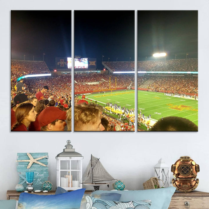 Iowa State University Cyclones Football Team Print - Jack Trice Stadium Ames Wall Art Canvas Print