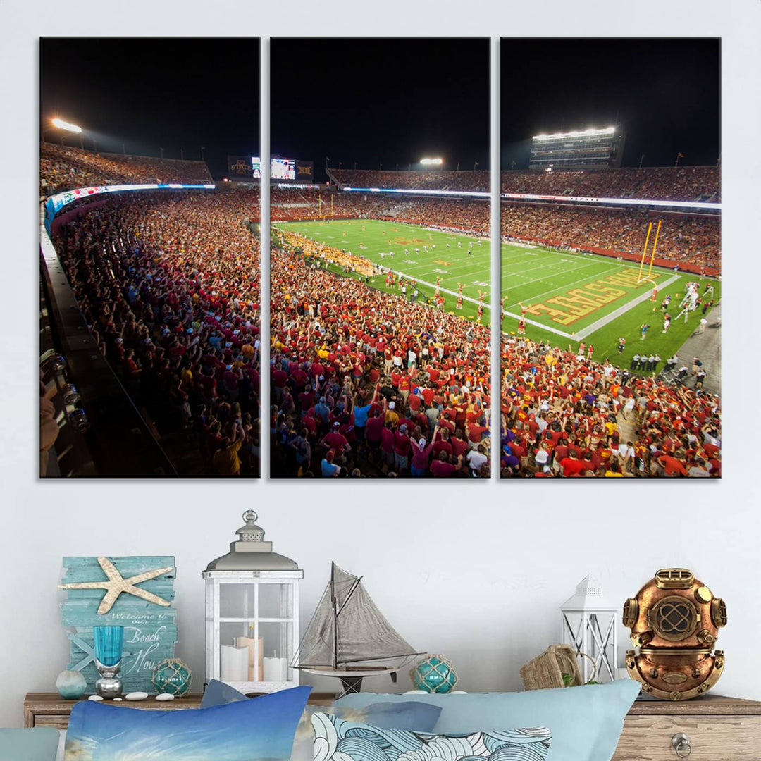 Iowa State University Cyclones Football Team Print - Ames Jack Trice Stadium Wall Art Canvas Print