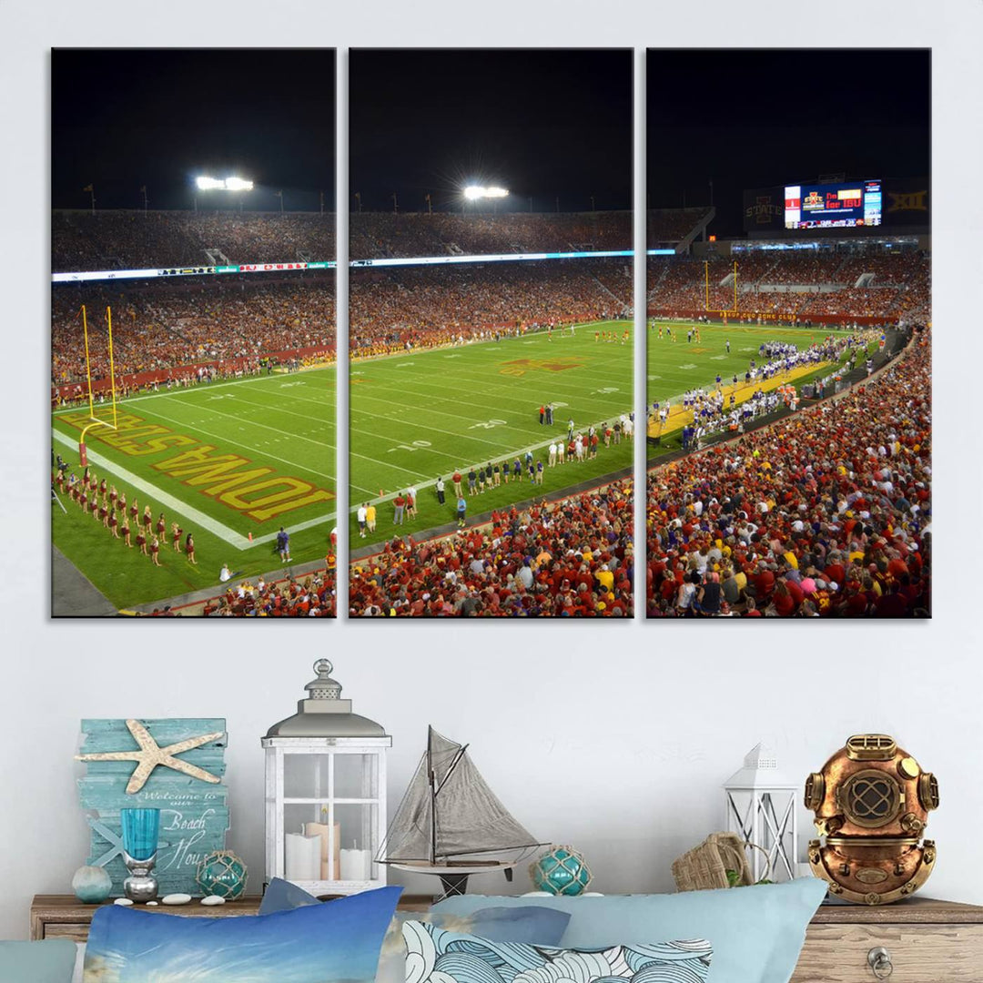 Iowa State University Cyclones Football Team Print - Ames Jack Trice Stadium Wall Art Canvas Print