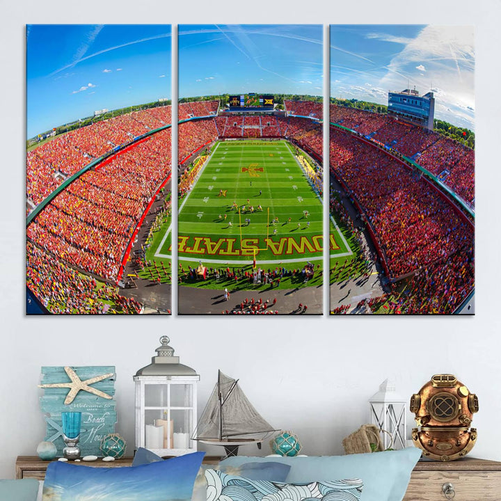 Iowa State University Cyclones Football Team Print - Ames Jack Trice Stadium Wall Art Canvas Print