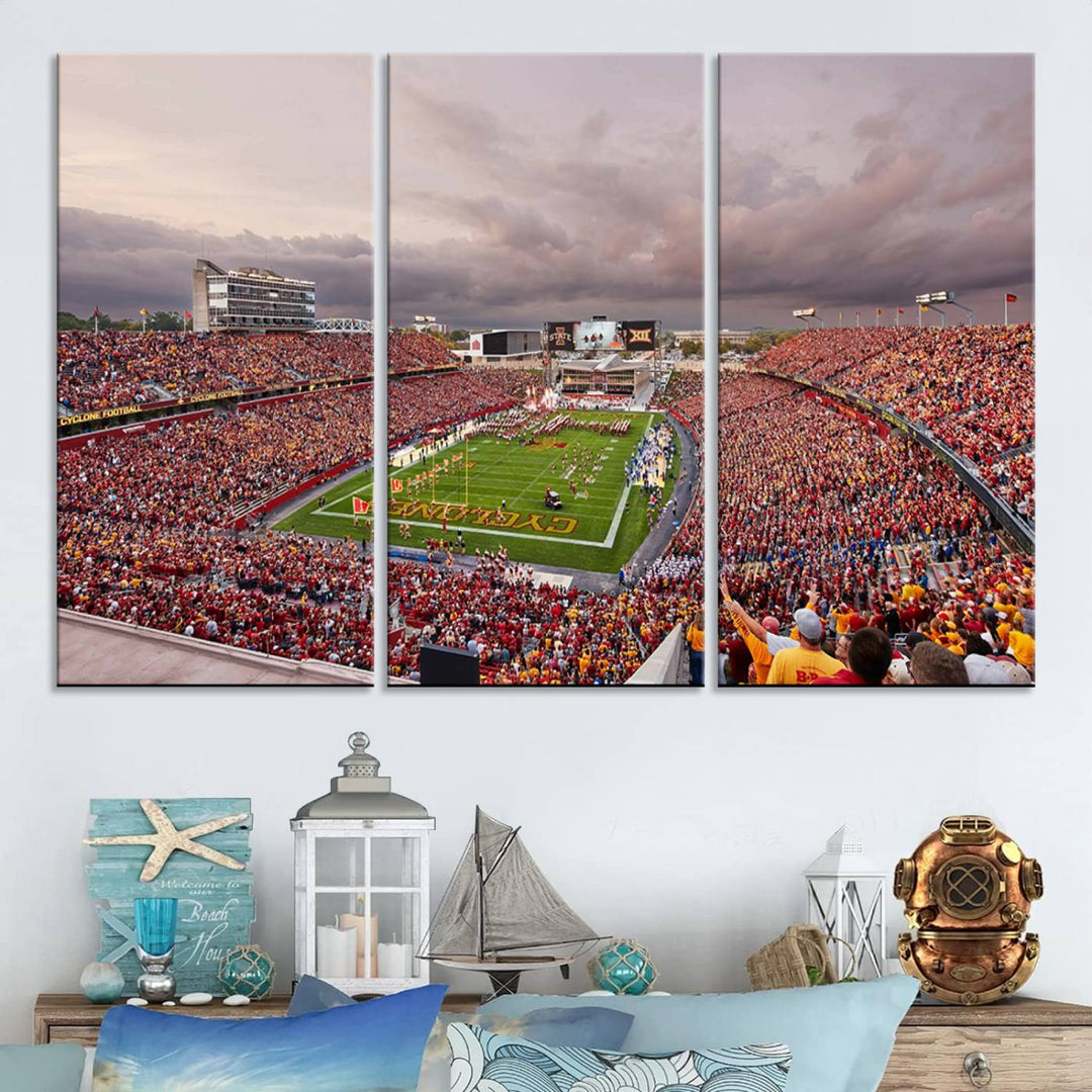 Iowa State University Cyclones Football Team Print - Ames Jack Trice Stadium Wall Art Canvas Print