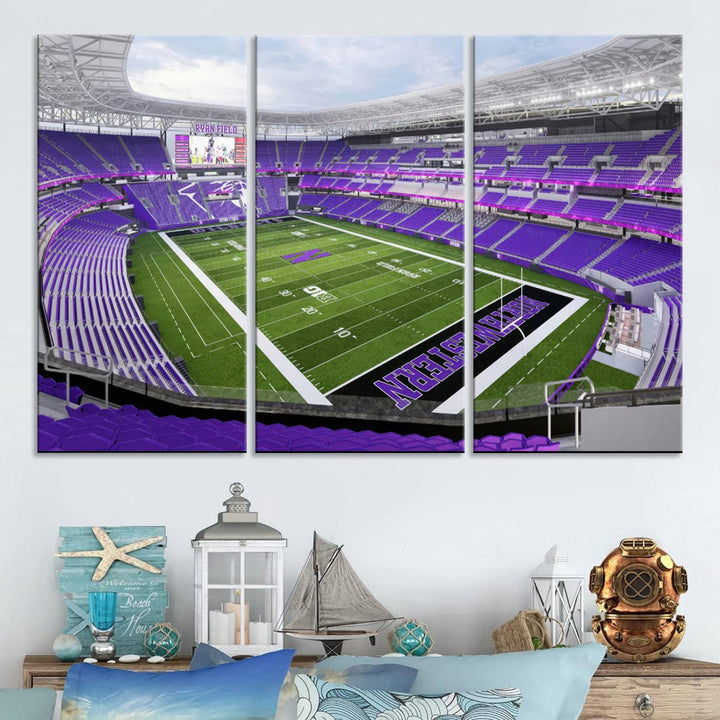 Northwestern University Wildcats Football Team Print - Evanston Ryan Field Wall Art Canvas Print