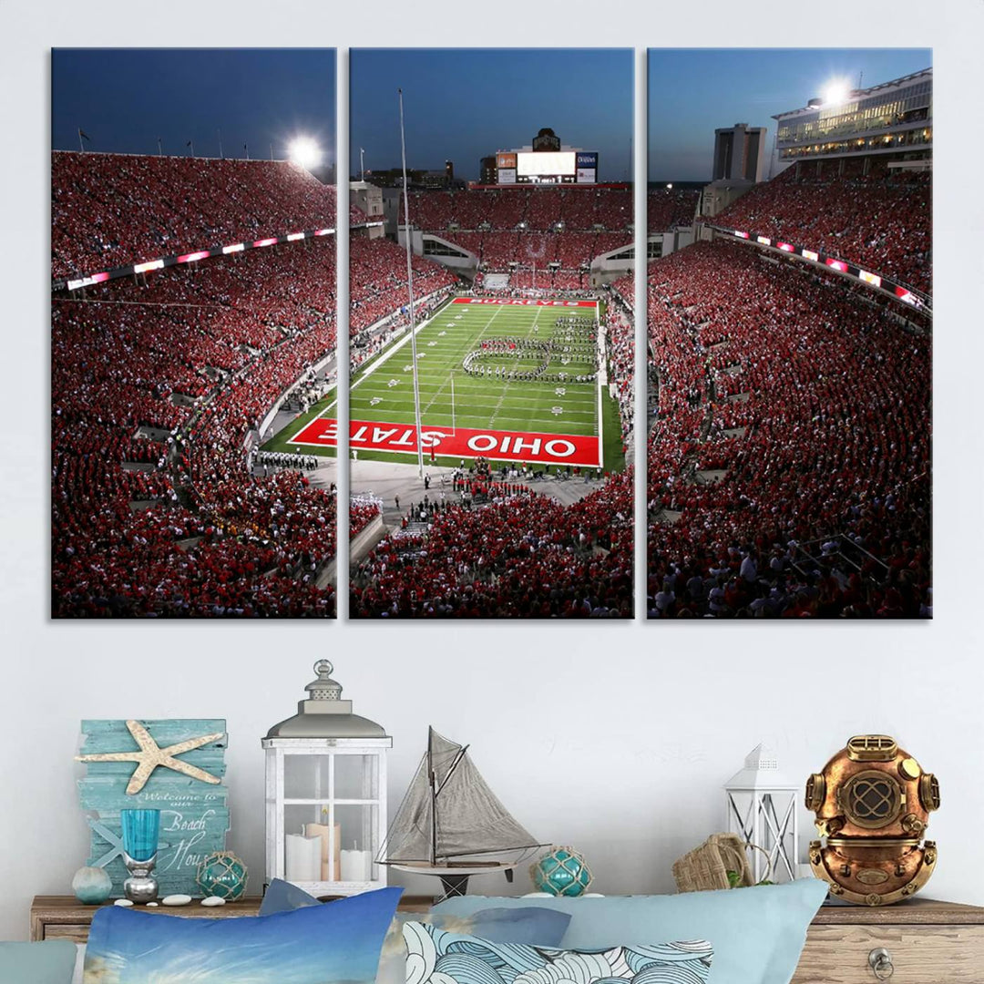 Ohio State University Buckeyes Football Team Print - Columbus Ohio Stadium Wall Art Canvas Print