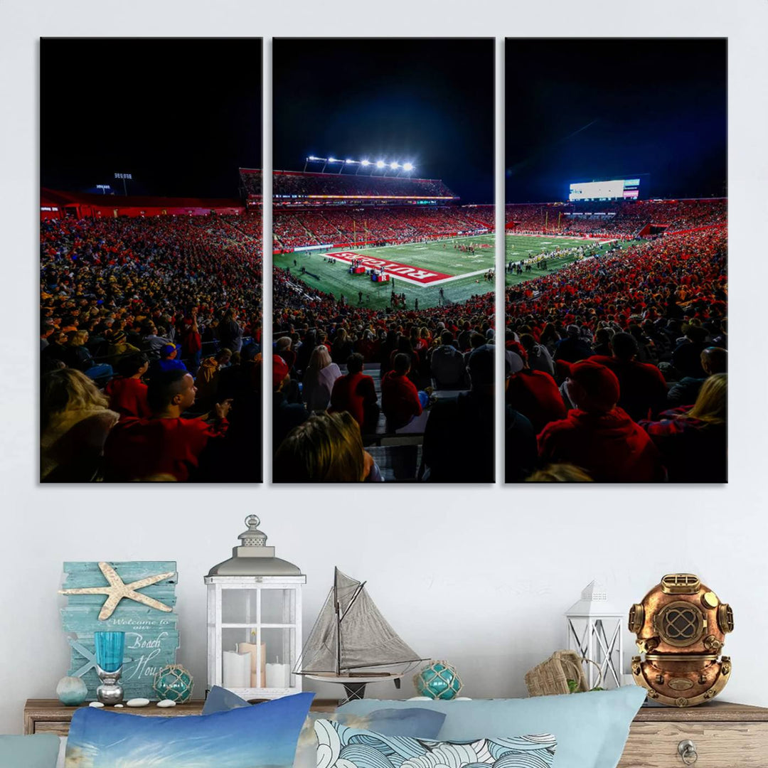 Rutgers Scarlet Knights Football Team Print - SHI Stadium, Piscataway Wall Art Canvas Print