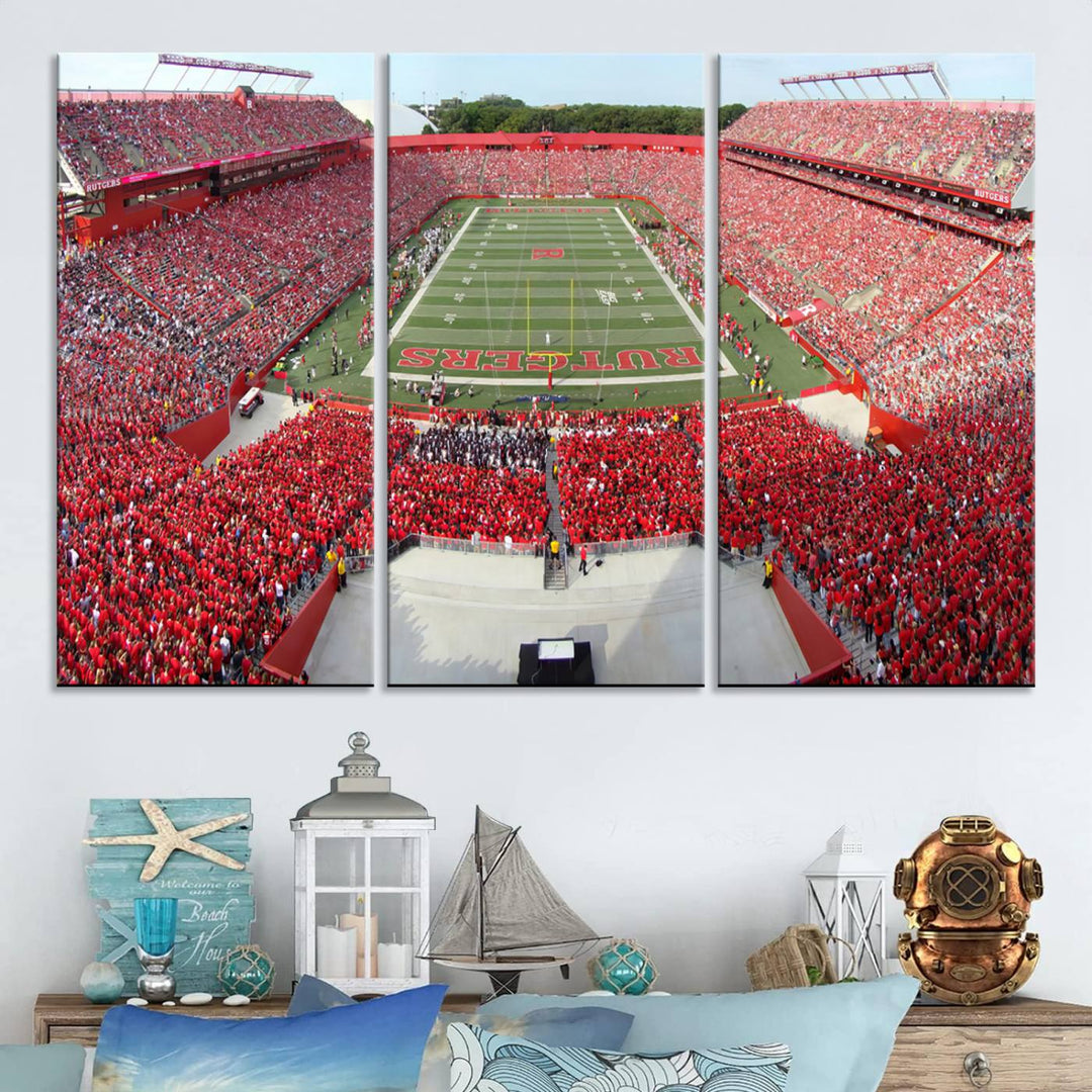 Rutgers Scarlet Knights Football Team Print - Piscataway SHI Stadium Wall Art Canvas Print