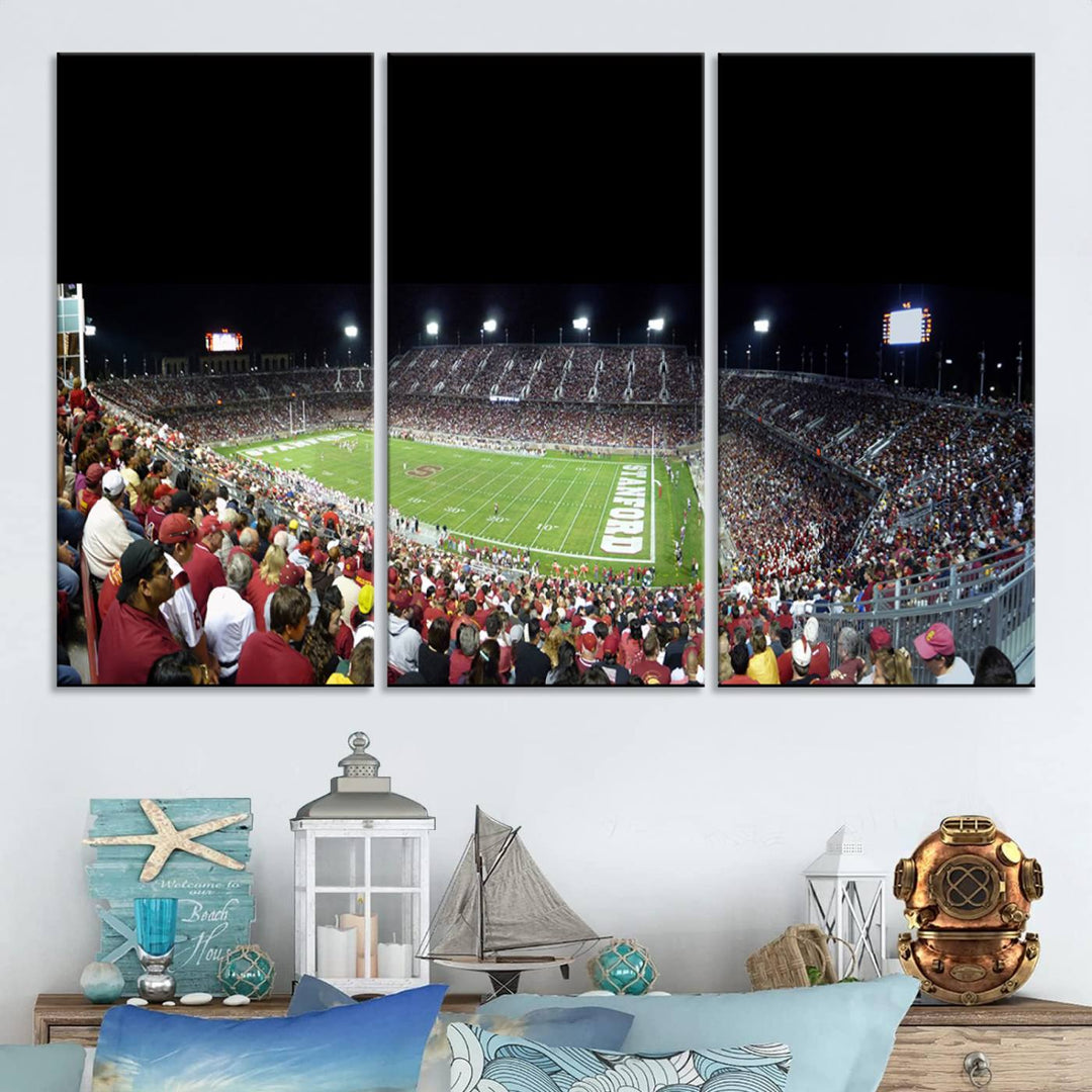 Stanford University Cardinal Football Team Print - Stanford Stadium Wall Art Canvas Print