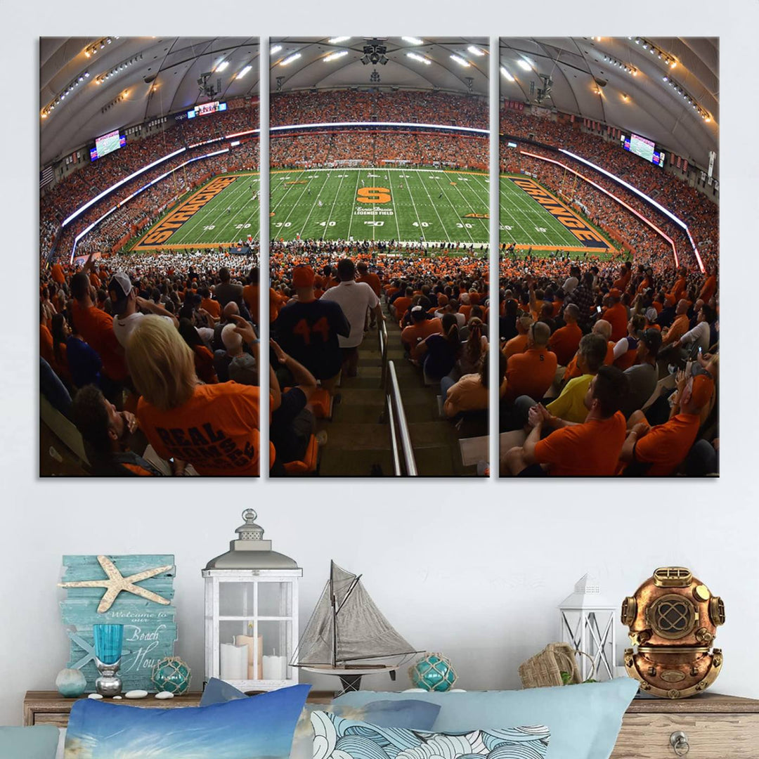 Syracuse University Orange Football Team Print - Syracuse JMA Wireless Dome Wall Art Canvas Print