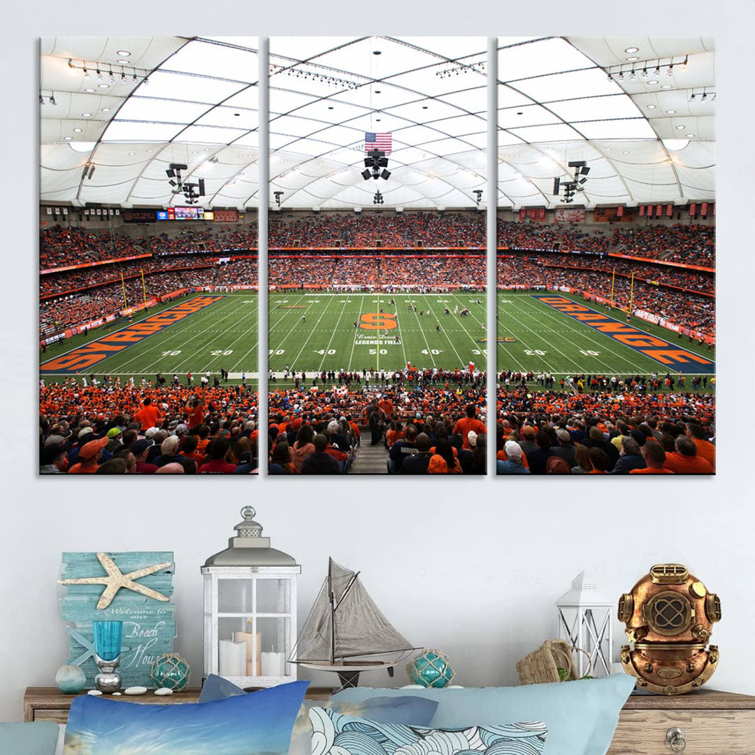 Syracuse University Orange Football Team Print - Syracuse JMA Wireless Dome Wall Art Canvas Print.