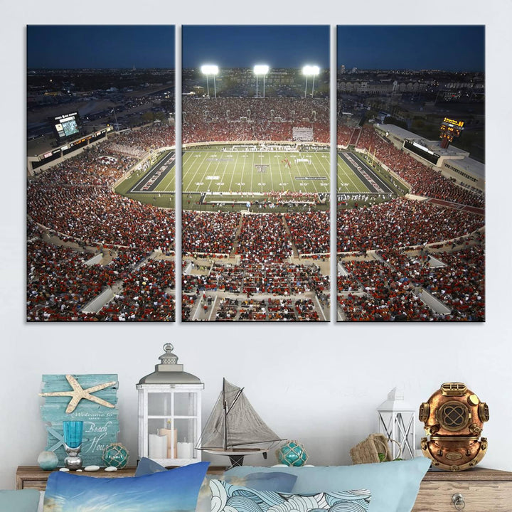 Texas Tech Red Raiders Football Team Print - Lubbock Jones AT&T Stadium Wall Art Canvas Print