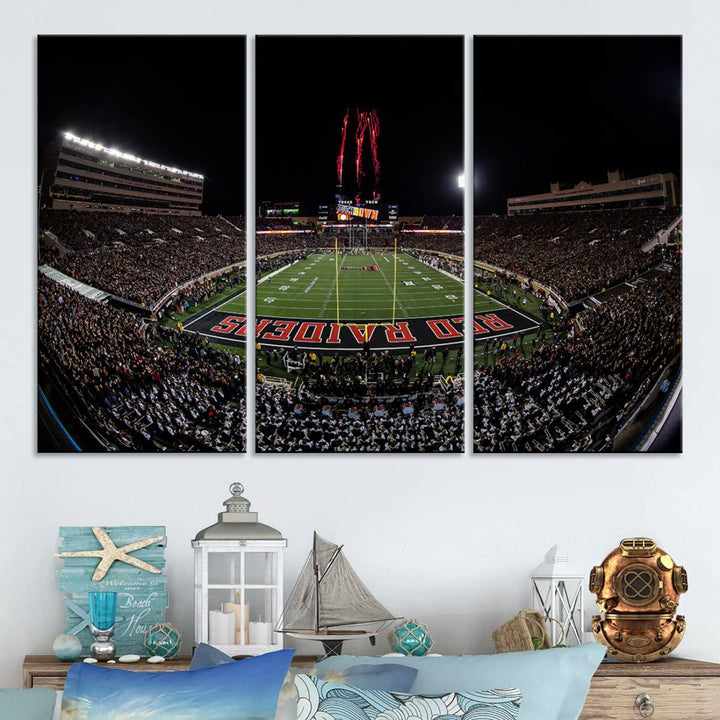 Texas Tech Red Raiders Football Team Print - Lubbock Jones AT&T Stadium Wall Art Canvas Print