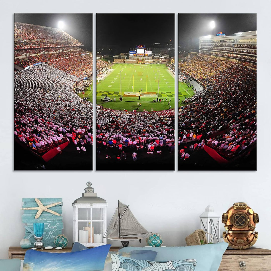 University of Maryland Terrapins Football Team Print - College Park SECU Stadium Wall Art Canvas Print