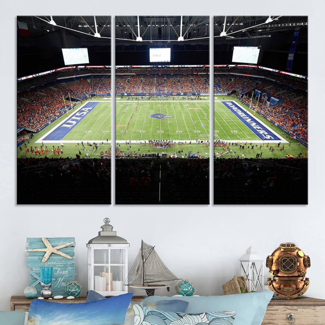 The University of Texas at San Antonio Roadrunners Football Team Print - San Antonio Alamodome Wall Art Canvas Print