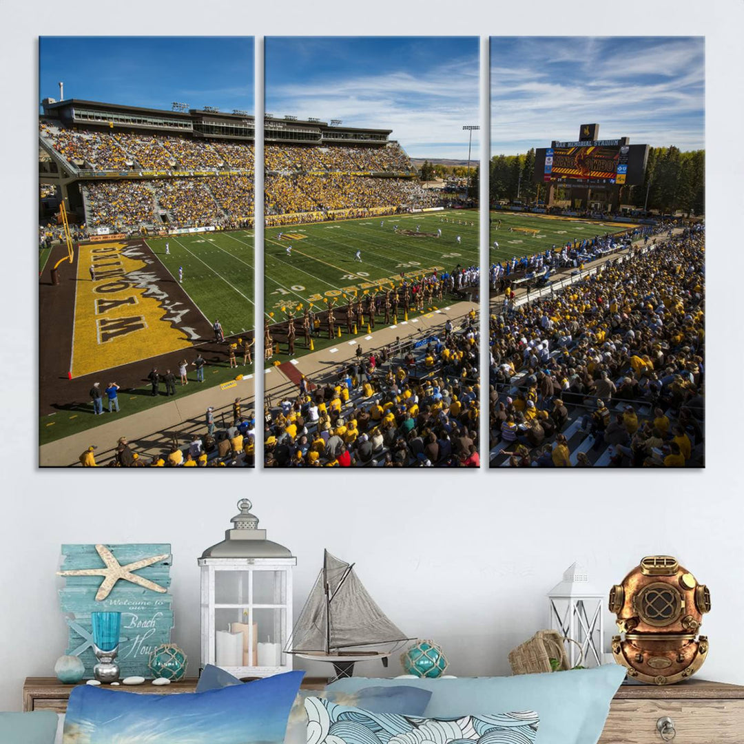 University of Wyoming Cowboys Football Team Print - Laramie Jonah Field at War Memorial Stadium Wall Art Canvas Print