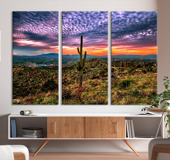 Arizona Desert Sunset Wall Art Canvas Print, Phoenix Wall Art Print