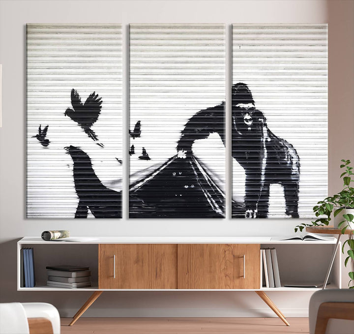 Banksy London Zoo Graffiti Wall Art Canvas Print