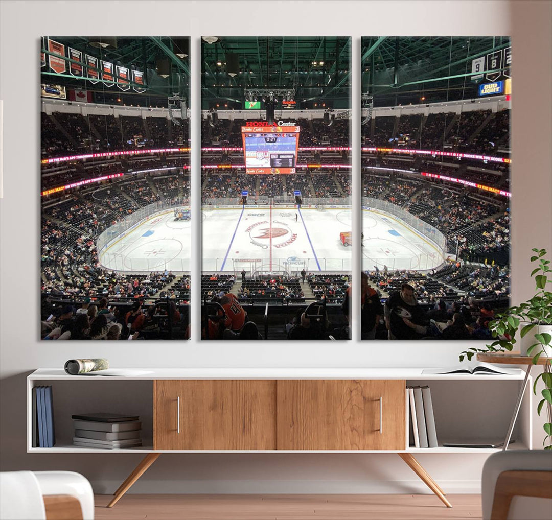 Honda Center California Anaheim Ducks Ice Hockey Stadium Wall Art Canvas Print