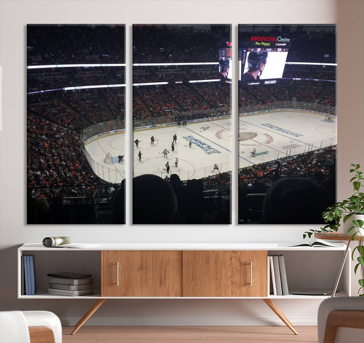 Honda Center California Anaheim Ducks Hockey Stadium Wall Art Canvas Print