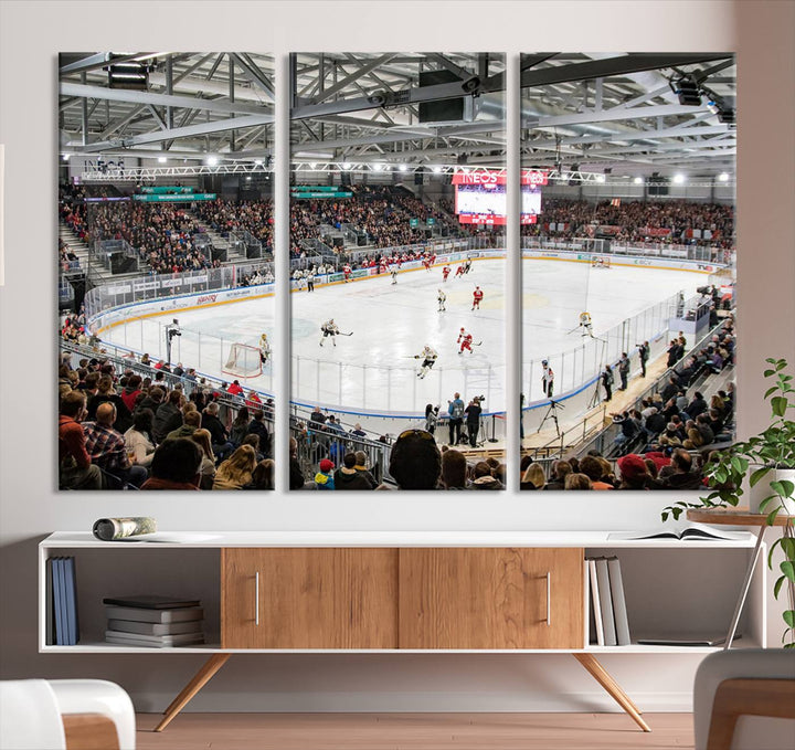 Lausanne Arena Ice Hockey Stadium Wall Art Canvas Print