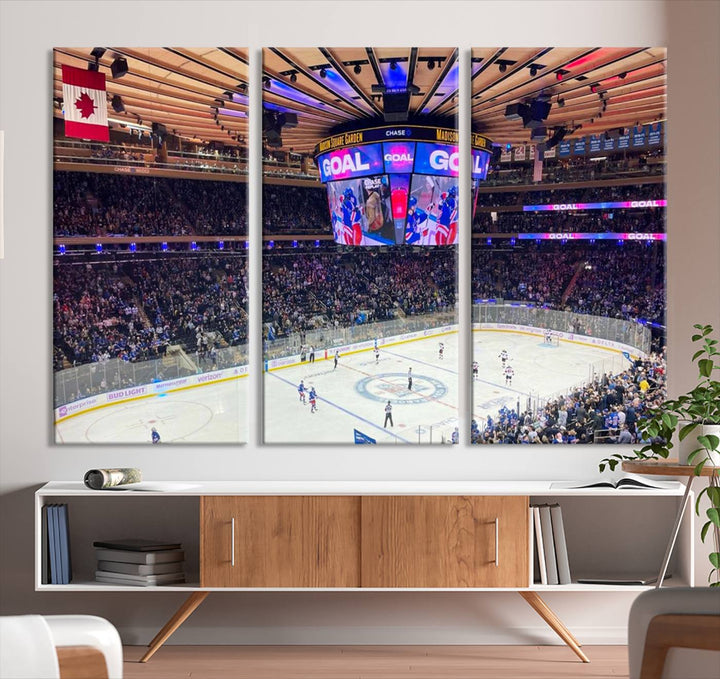 Madison New York Rangers Hockey Stadium Wall Art Canvas Print