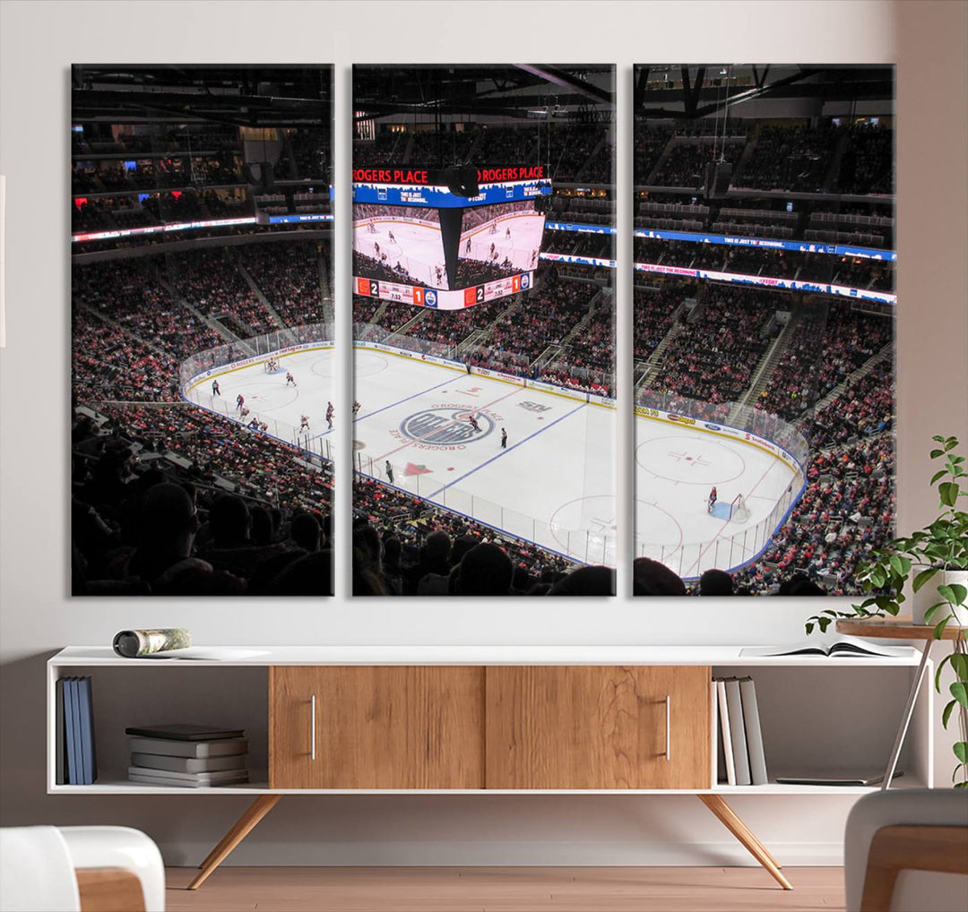 Rogers Place Edmonton Oilers Ice Hockey Stadium Wall Art Canvas Print