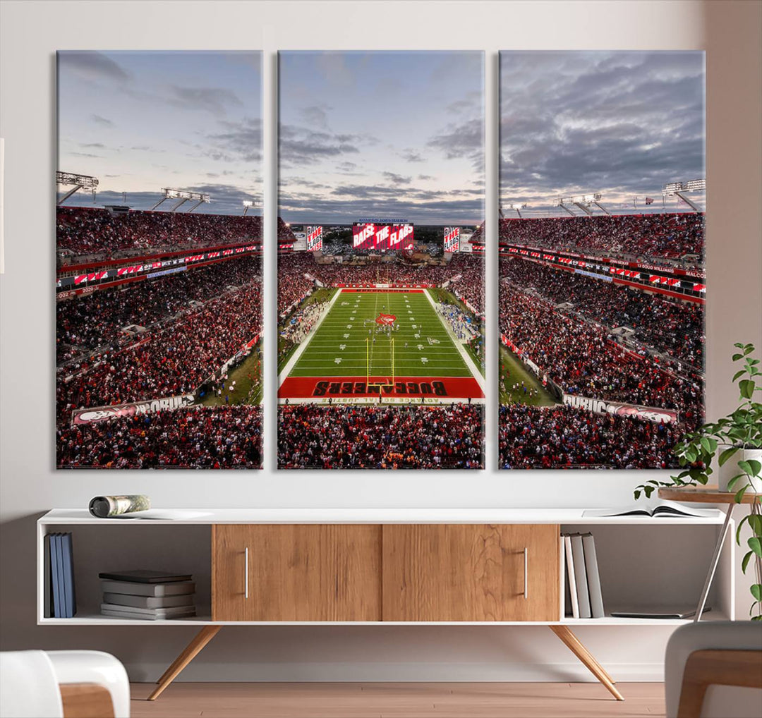 Florida Tampa Raymond James Stadium Wall Art Canvas Print - NFL Football Stadium Print