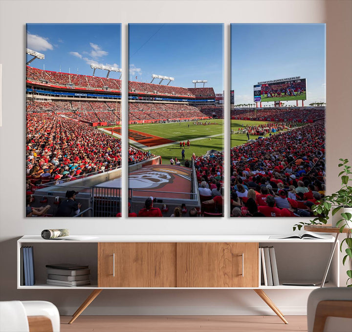 Florida Tampa Raymond James Stadium Wall Art Canvas Print - NFL Football Stadium Print