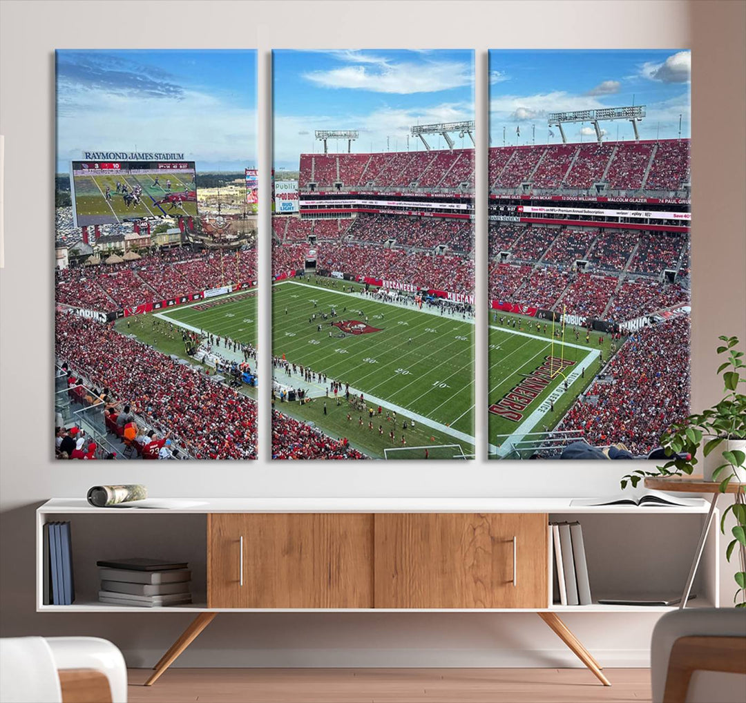 Florida Tampa Raymond James Stadium Wall Art Canvas Print - NFL Football Stadium Print