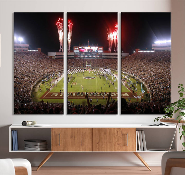 Florida State Seminoles Football Team Print - Tallahassee Doak Campbell Stadium Wall Art Canvas Print