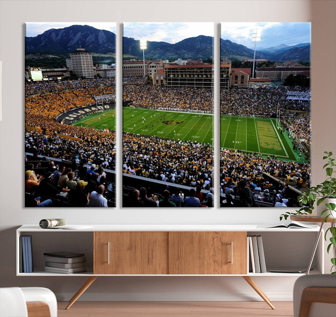 Colorado Buffaloes Football Team Print - Boulder Folsom Field Stadium Wall Art Canvas Print