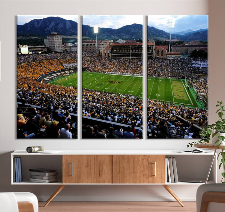 Colorado Buffaloes Football Team Print - Boulder Folsom Field Stadium Wall Art Canvas Print