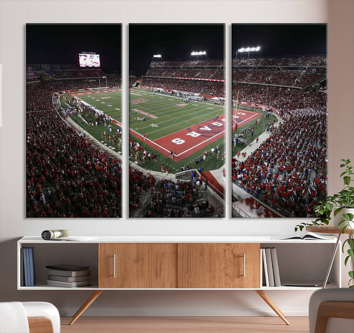 Houston Cougars Football Team Print - Houston TDECU Stadium Wall Art Canvas Print