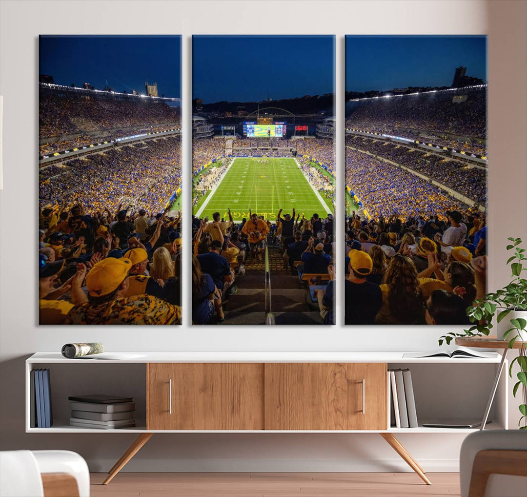 Pittsburgh Panthers Football Team Print - Pittsburgh Acrisure Stadium Wall Art Canvas Print