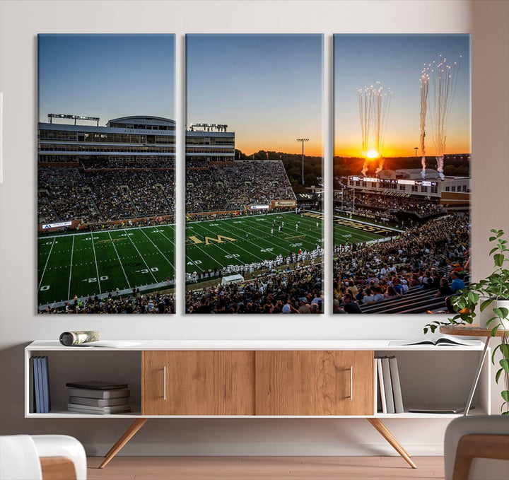 Demon Deacons Football Team Print - Winston-Salem Allegacy Federal Credit Union Stadium Wall Art Canvas Print