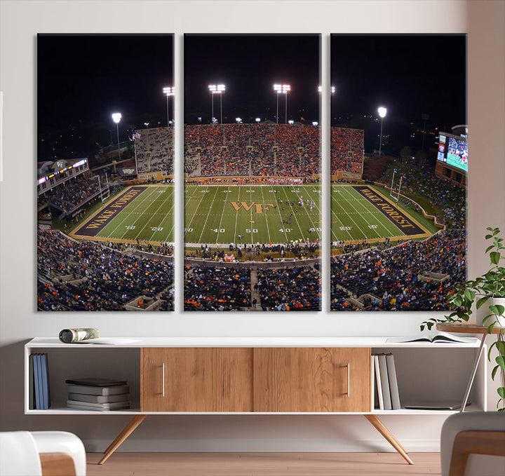 Demon Deacons Football Team Print - Winston-Salem Allegacy Federal Credit Union Stadium Wall Art Canvas Print