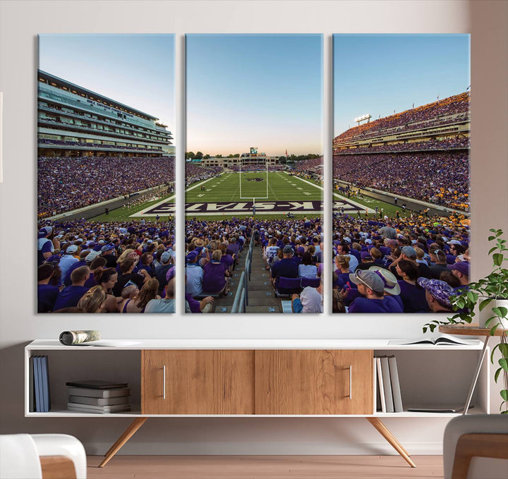 Kansas State University Wildcats Football Team Print - Manhattan Bill Snyder Family Football Stadium Wall Art Canvas Print