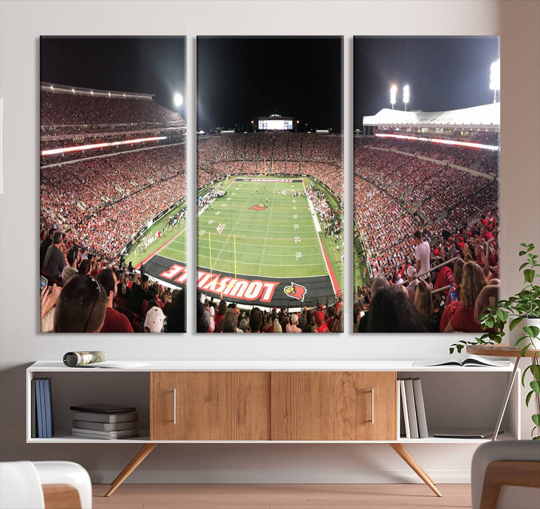 University of Louisville Cardinals Football Team Print - Louisville Cardinal Stadium Wall Art Canvas Print