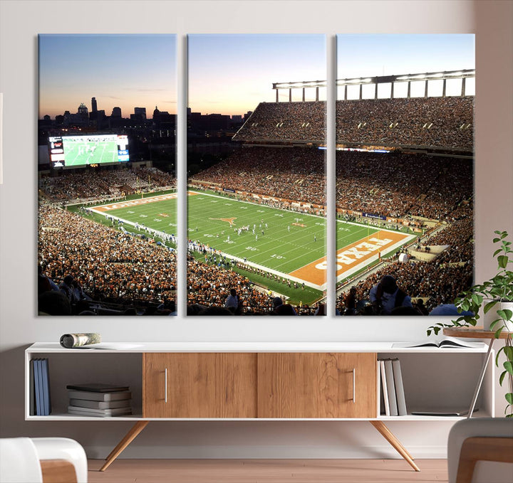 Darrell K Royal-Texas Memorial Stadium Canvas Wall Art - Texas Longhorns Football Match