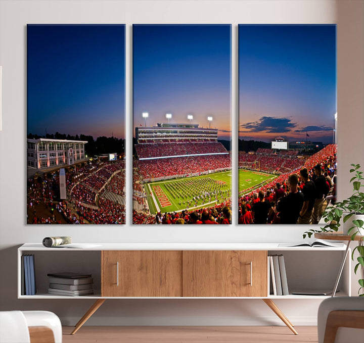 Wolfpack Football Team Print - Raleigh Carter-Finley Stadium Wall Art Canvas Print