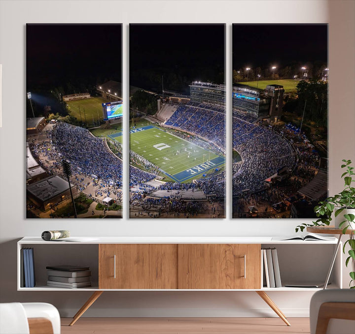 Duke University Blue Devils Football Team Print - Durham Wallace Wade Stadium Wall Art Canvas Print