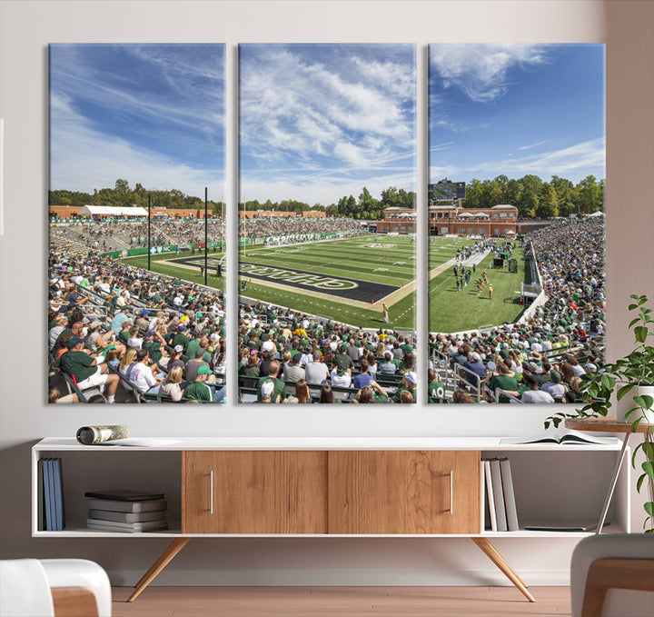 University of Charlotte 49ers Football Team Print - Charlotte Jerry Richardson Stadium Wall Art Canvas Print