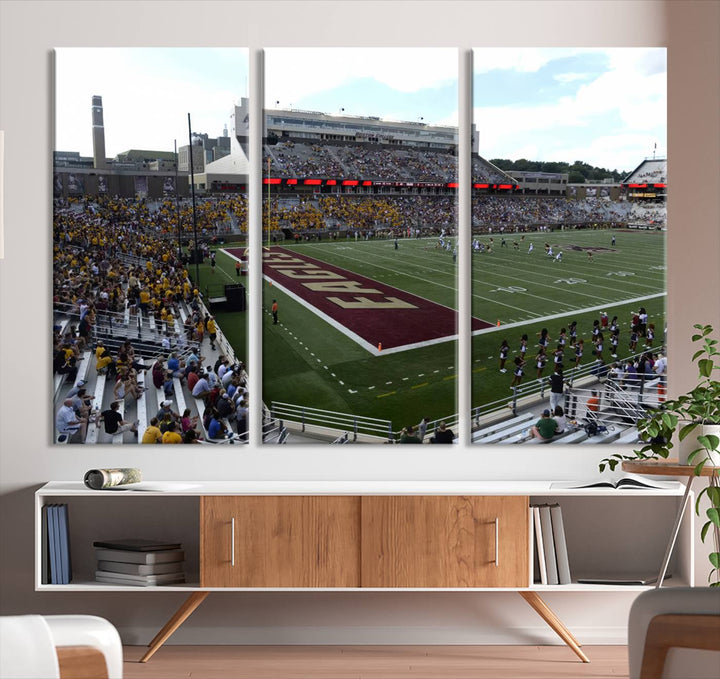 Boston College Eagles Football Team Print - Boston Alumni Stadium Wall Art Canvas Print