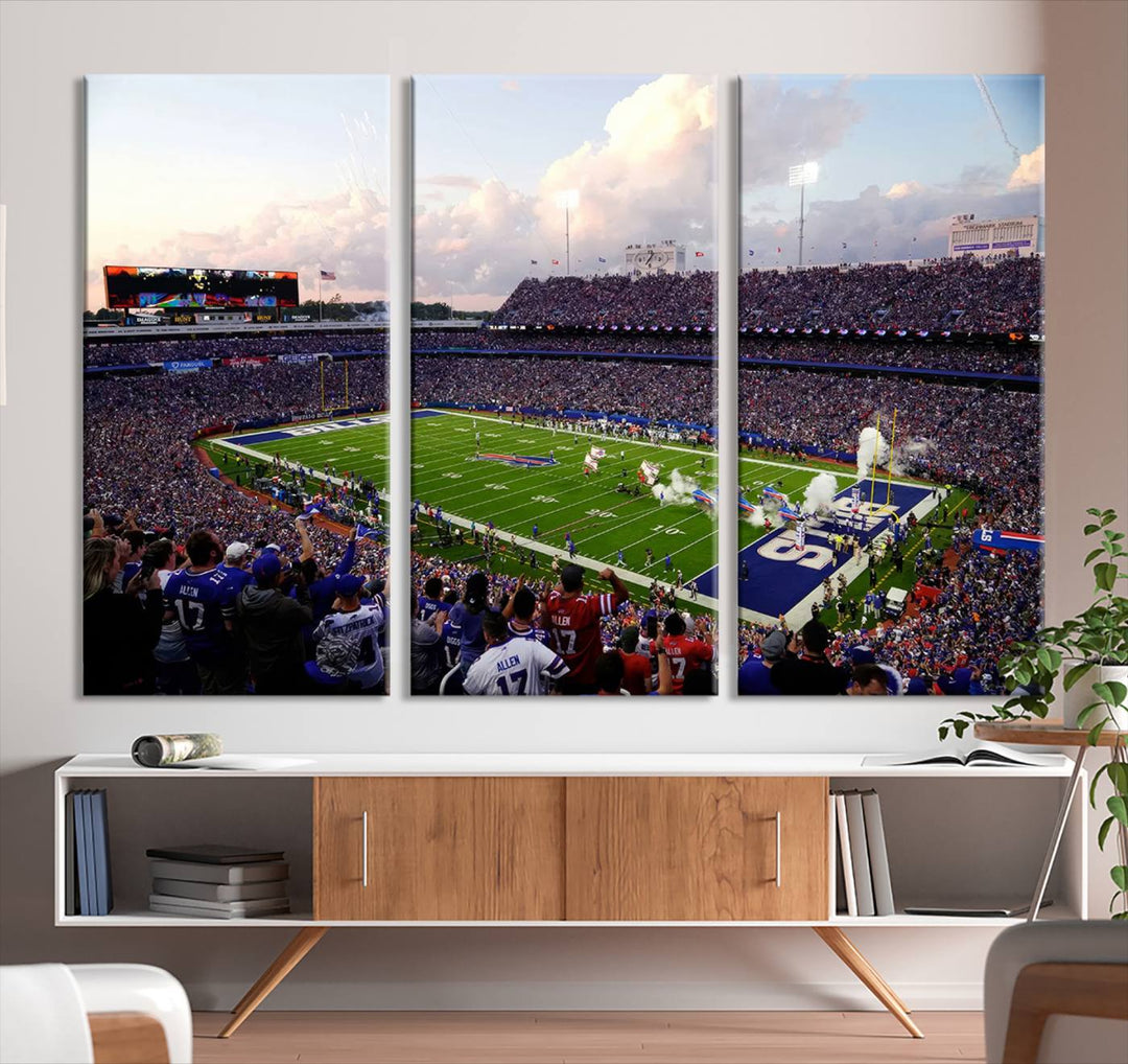 Buffalo Bills Football Team Print - Buffalo Highmark Stadium Wall Art Canvas Print