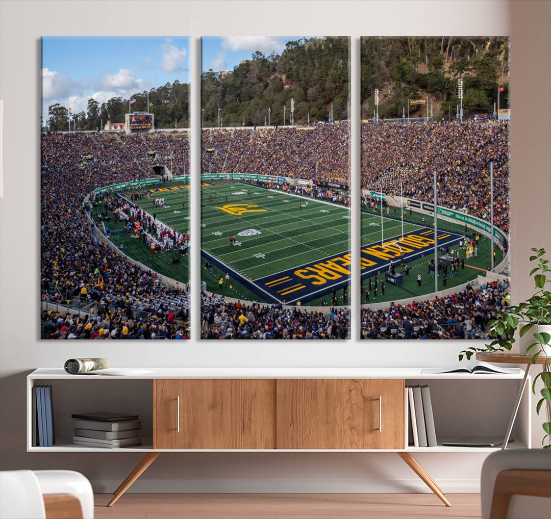 University of California Golden Bears Football Team Print - Berkeley California Memorial Stadium Wall Art Canvas Print