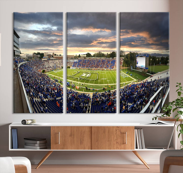 Duke University Blue Devils Football Team Print - Durham Wallace Wade Stadium Wall Art Canvas Print