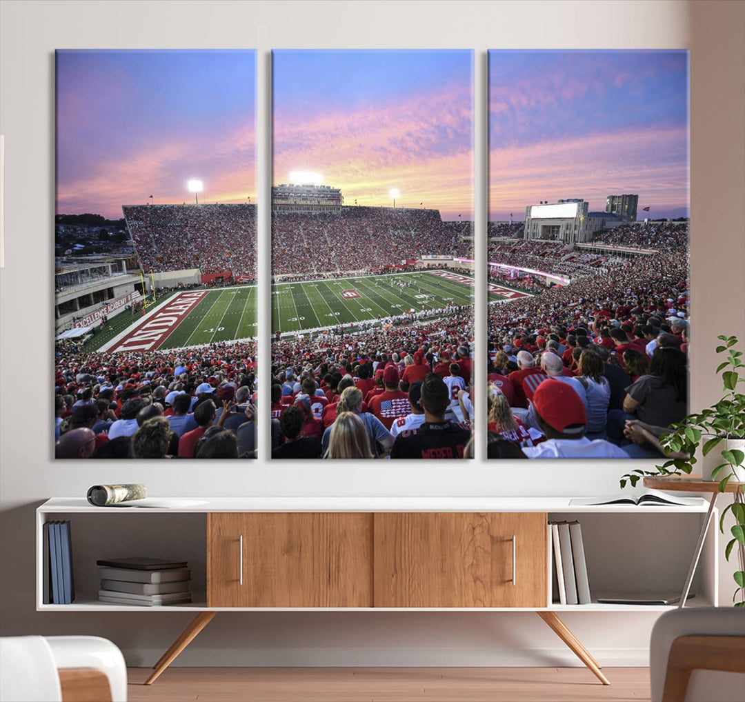 Indiana University Hoosiers Football Team Print - Bloomington Memorial Stadium Wall Art Canvas Print