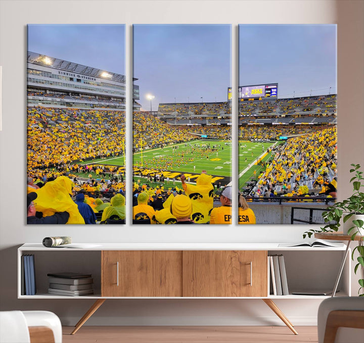 Iowa University Hawkeyes Football Team Print - Iowa City Kinnick Stadium Wall Art Canvas Print