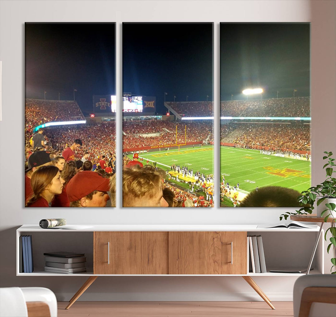 Iowa State University Cyclones Football Team Print - Jack Trice Stadium Ames Wall Art Canvas Print