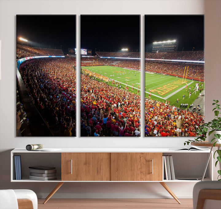 Iowa State University Cyclones Football Team Print - Ames Jack Trice Stadium Wall Art Canvas Print