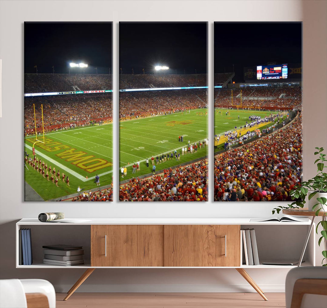 Iowa State University Cyclones Football Team Print - Ames Jack Trice Stadium Wall Art Canvas Print